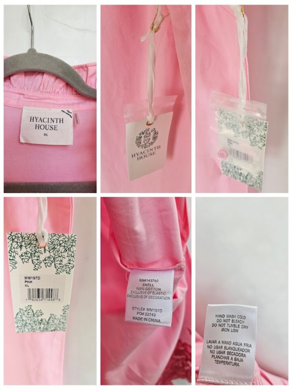 NWT Hyacinth House Pink Embroidery Eliza Midi Dress XL - Picture 10 of 12